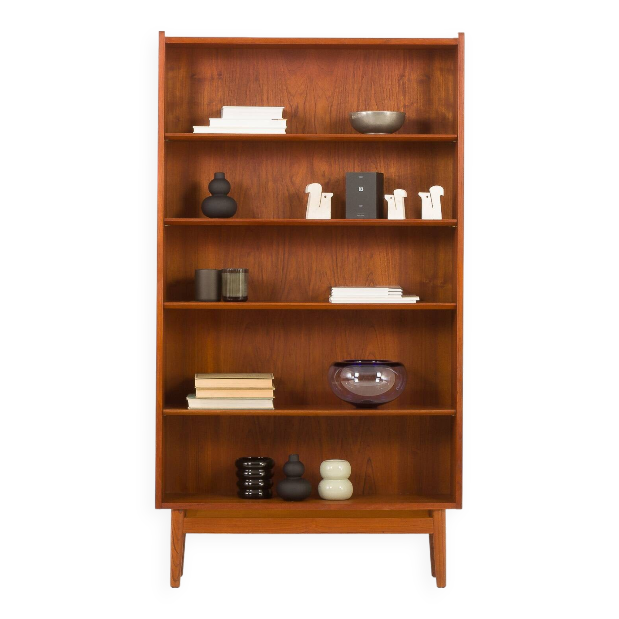Johannes Sorth teak bookcase, Bornholm, Denmark 1960
