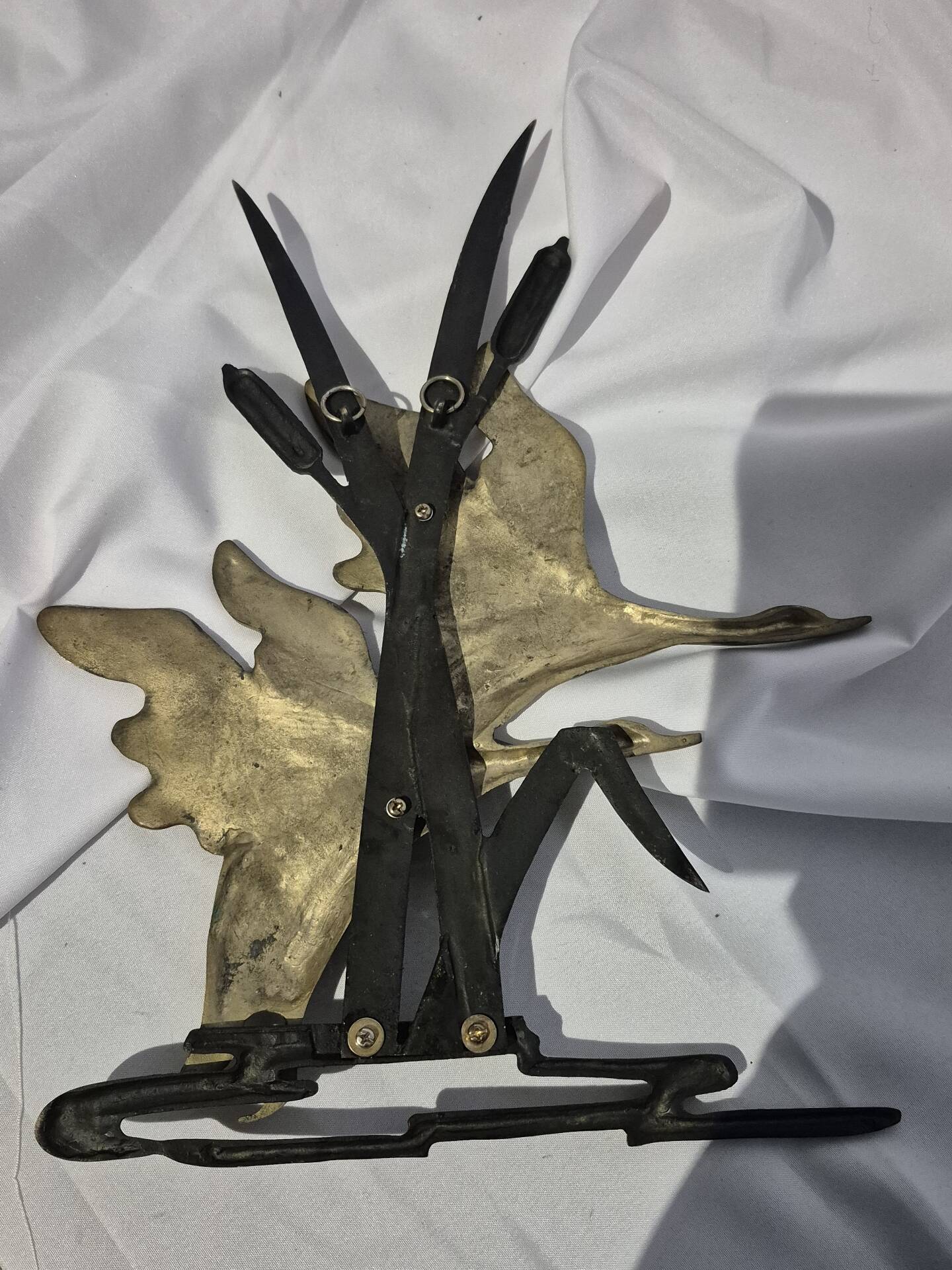 Hollywood regency brass wall sculpture birds