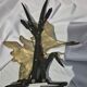 Hollywood regency brass wall sculpture birds