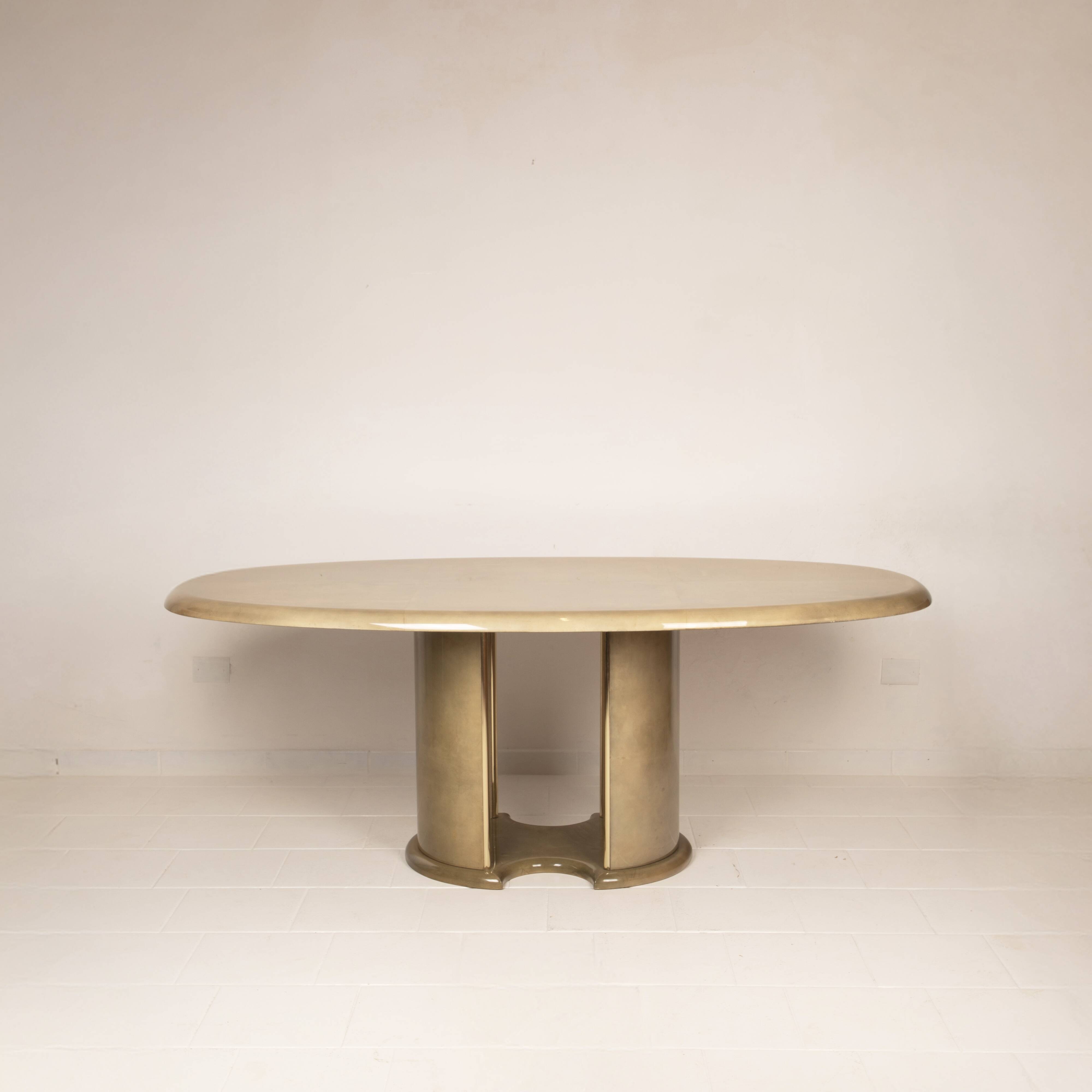 Angelo Mazzola parchment table produced by Ar.Vi Salpol, 1980