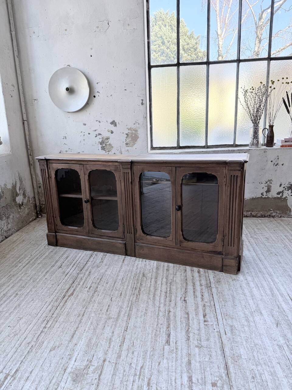 Enfilade display cabinet, solid oak, 1920.
