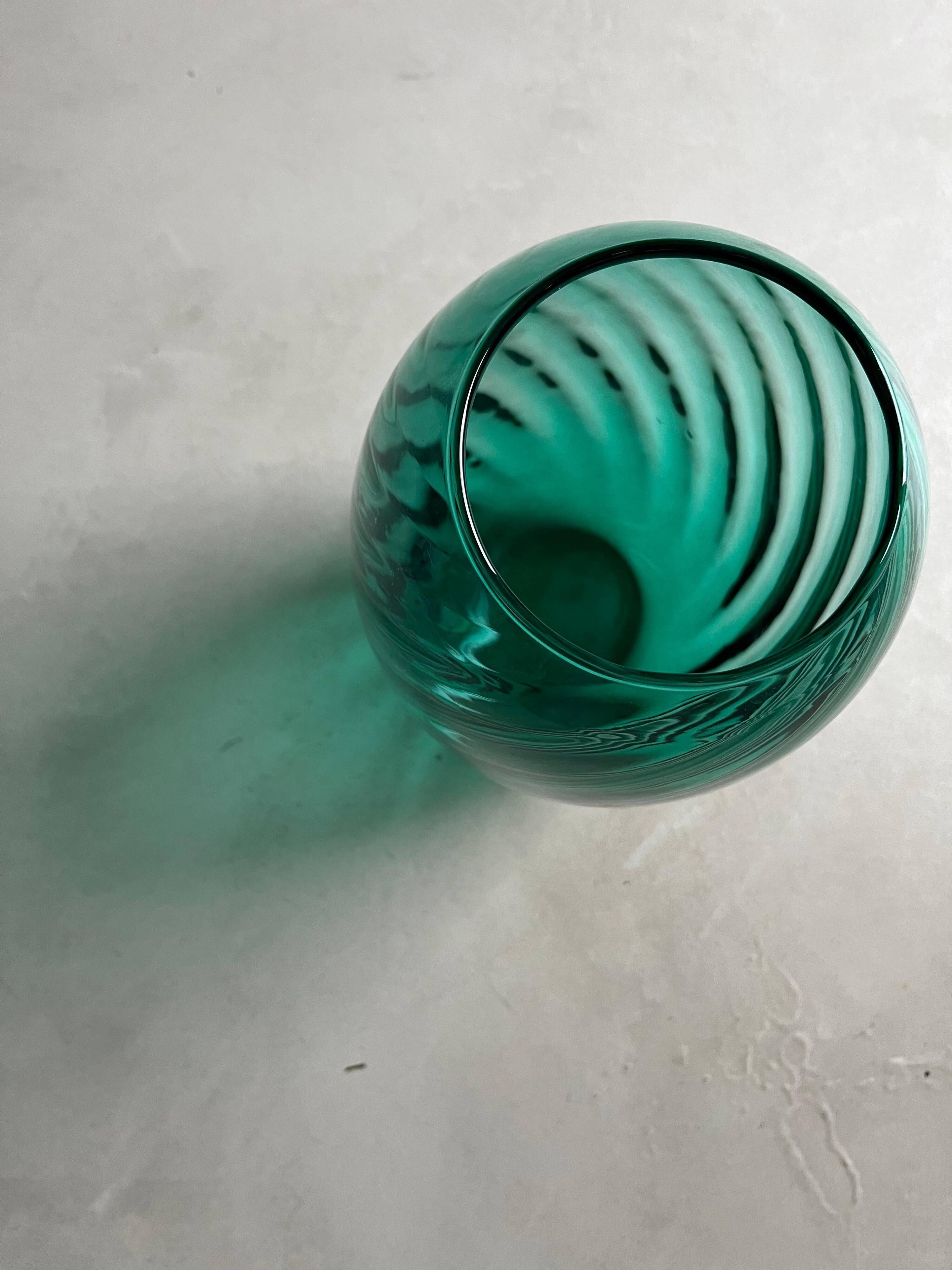 Large Green Murano vase by IVM Mazzega, art spiral glass