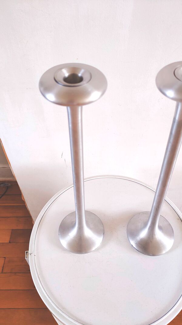 Paire de bougeoirs design Carl Ojerstam