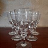 Set of 6 antique engraved glasses