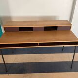 Wooden school desk with storage