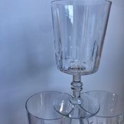 Set of 6 large wine glasses, crystal wine water engraved early twentieth century