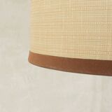 1960s wall lamp in Scandinavian design, teak and beige shade