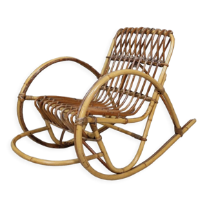 rocking chair en rotin