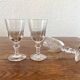 3 stemmed white wine glasses in engraved glass from the 19th century