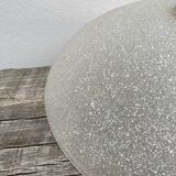 1980s speckled glass pendant light, grey and white