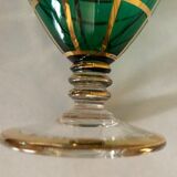 Ensemble de 6 verres à pied vert et or