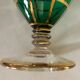 Set of 6 green and gold stemmed glasses