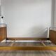 Lit simple Art Déco tubulaire chromé et placage bois — Bauhaus — 30/40