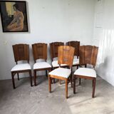 Set 6 chaises art déco chêne 1940