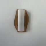 Vintage wall lamp, teak, brass and perspex, France 1960