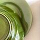 Set of 6 plates in green faience 1960
