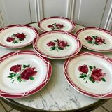set of 6 dessert plates Digoin Sarreguemines model Cibon years 30-40