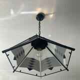 Post Modern pendant light in metal and glass