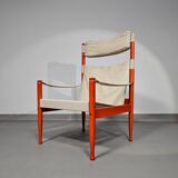 Safari lounge chair, model 30, designed by Erik Worts and manufactured by Niels Eilersen, Denmark 1960.