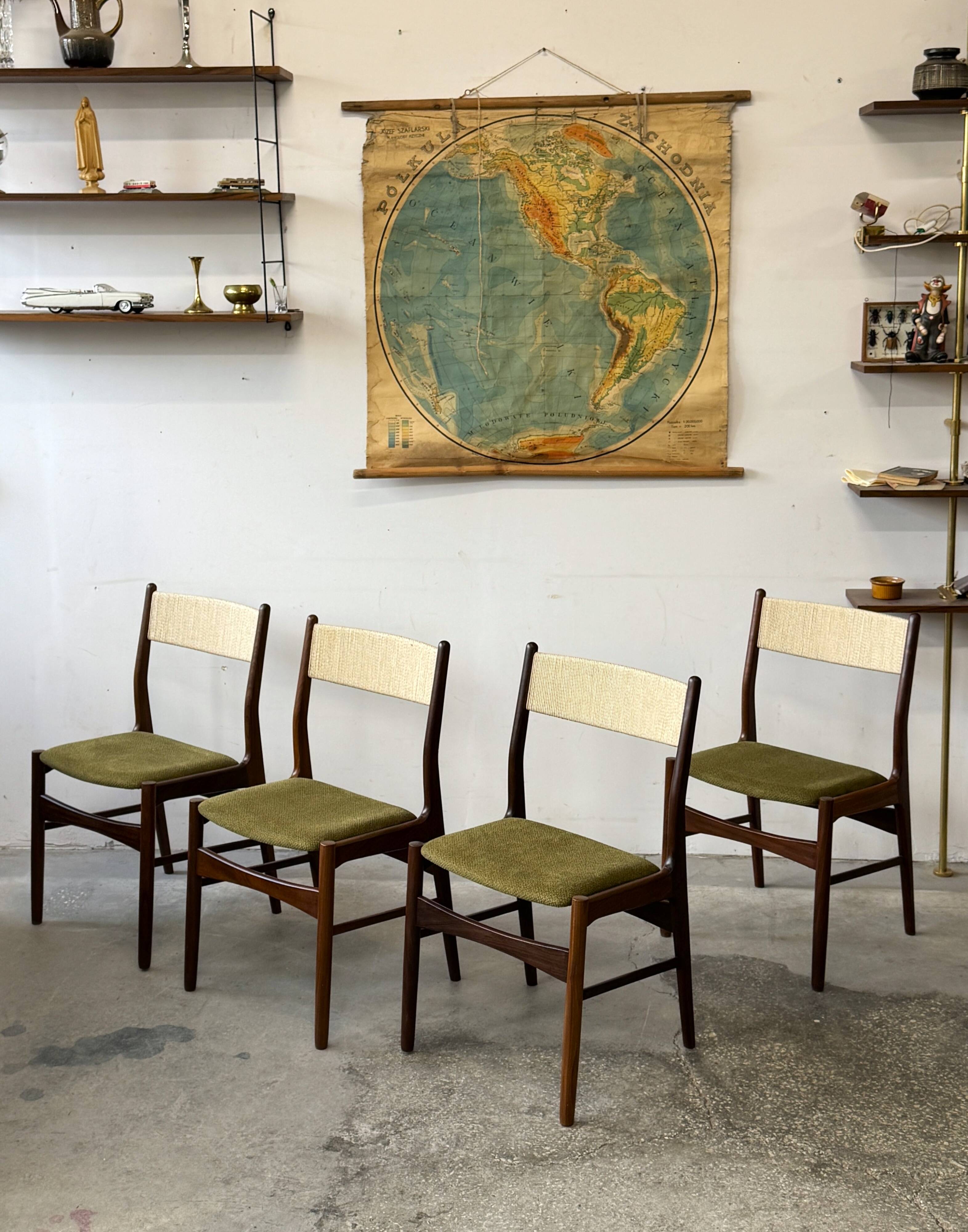 Set of teak Chairs, Denmark 1960s, Mid-C, Vintage