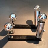 Pair of modernist chrome wall lights 1960.