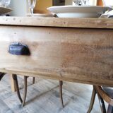 Farm table set 4/6 people and three bistro chairs