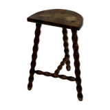 Turned wooden stool