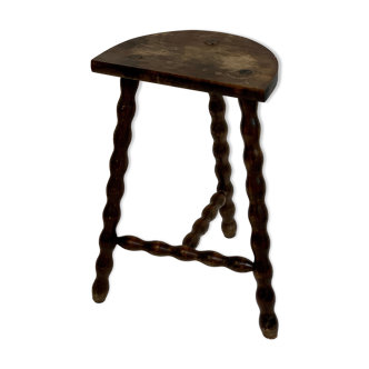 Turned wooden stool