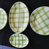 Plats de service Moulin des Loups Orchies modèle "Nappe" Vert  (lot de 9)