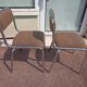 Set of 2 chairs chrome and beige fabric - vintage