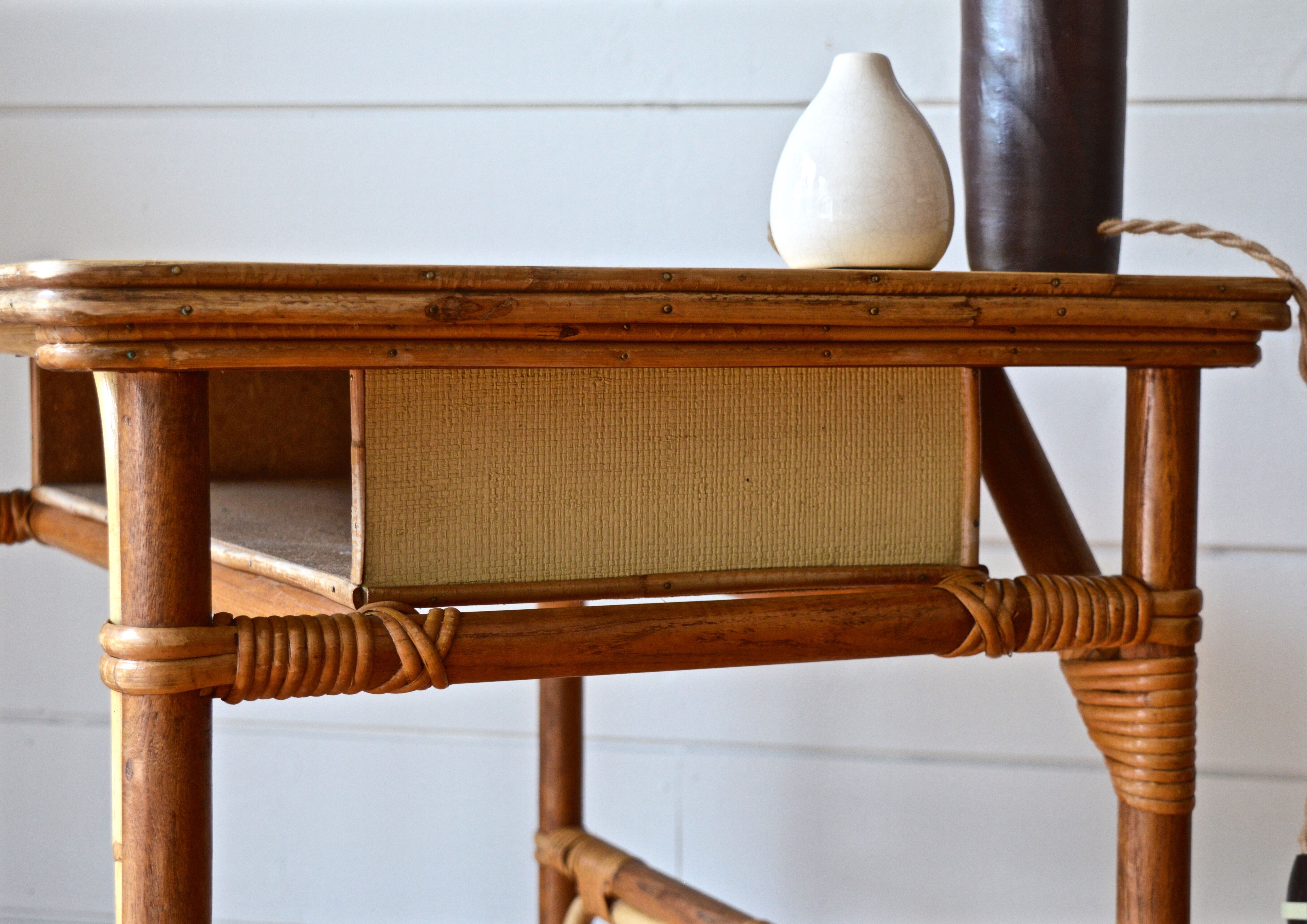 Rattan and wicker desk