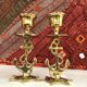 Pair of gilded brass candlesticks