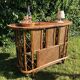 Rattan and cannage bar and 2 stools