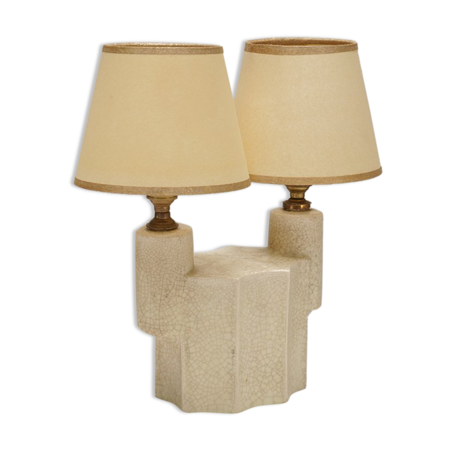 A cracked ceramic art deco lamp
