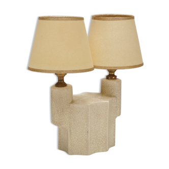 Lampe art déco en céramique craquelée
