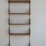 Étagère murale modulaire Art Déco sur supports en laiton, 1920-30