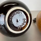 Set of Two Pottery Fat Lava Vases "Multi-Color" by Scheurich, Germany, 1970s