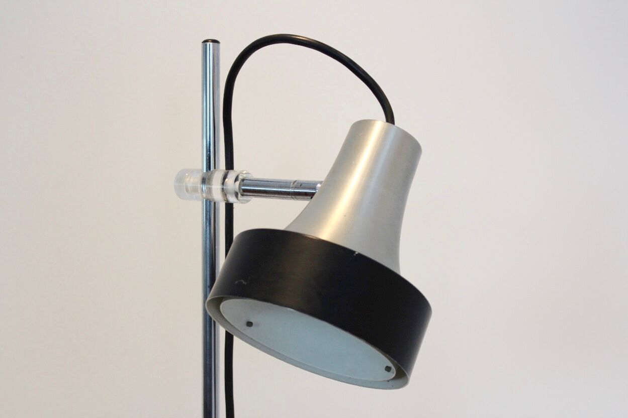 Floor lamp aluminum and chrome D-3202 Raak 1960 s