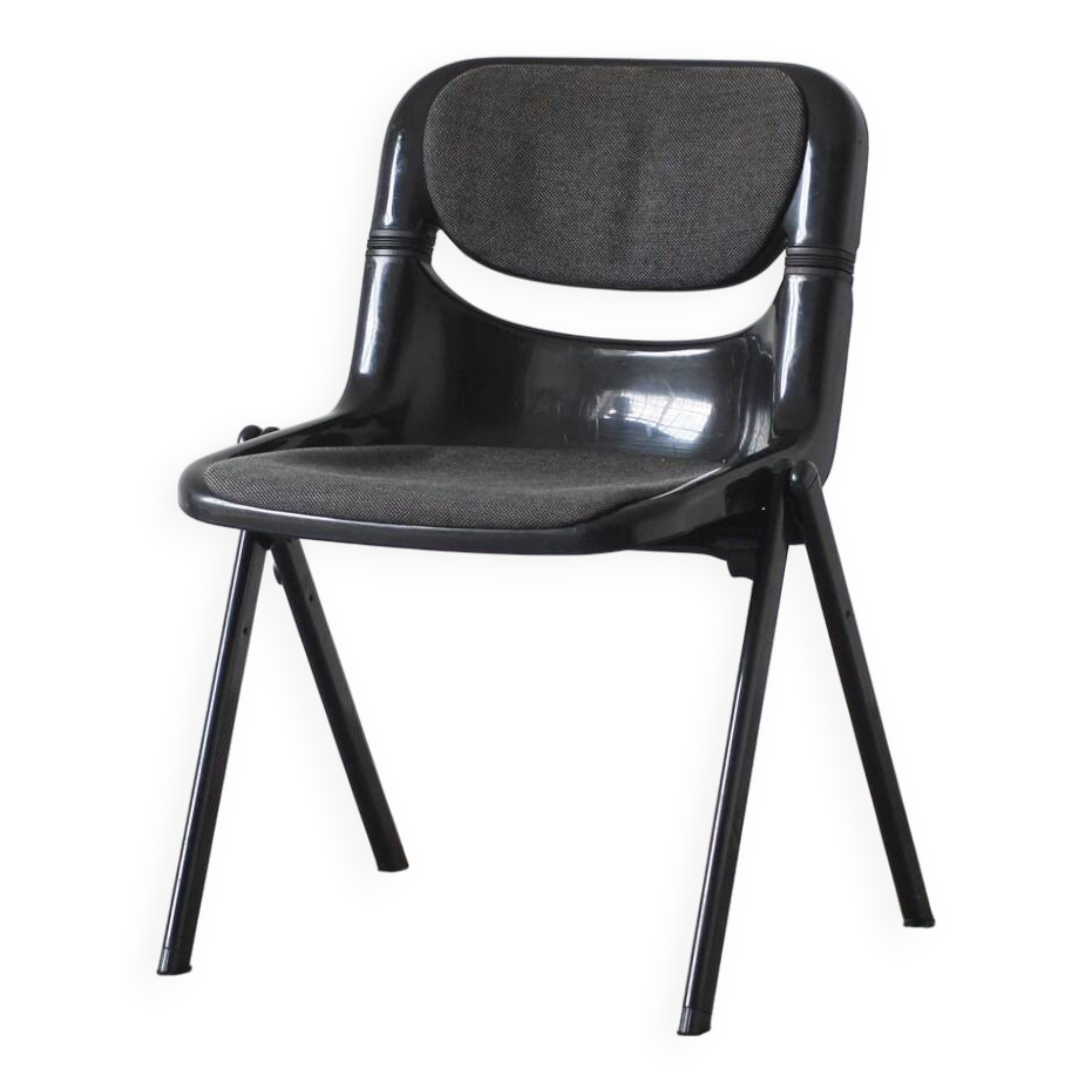 Fauteuil dorsal noir de G. Piretti & E. Ambas, Italie, années 1980