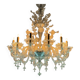 Venetian Chandelier in Colorless Murano Glass, 12 Light Arms, Circa 1900
