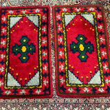 Pair of vintage rugs in Berber style wool