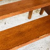 Pair of slatted side tables, Scandinavian style, 60s