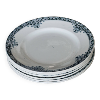 6 assiettes plates vintage terre de fer –Série Andrinople