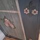 Antique blue hand-painted small Alpine wardrobe, circa 1810-20
