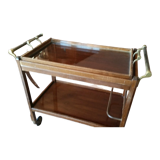 Vintage rolling service (wood, glass and brass)