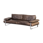 Foster & Partners ‘Still Sdc250’ curved sofa in brown leather for Molteni & C