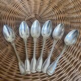 Set of 6 silver metal spoons
