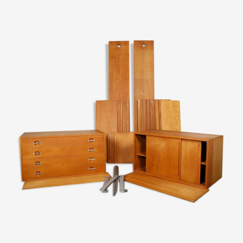 Système d'étagères RY-100 de Hans J. Wegner pour Møbler années 60