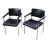 Paire fauteuils de bureau chrome