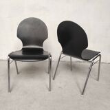 6 chaises plywood et chrome